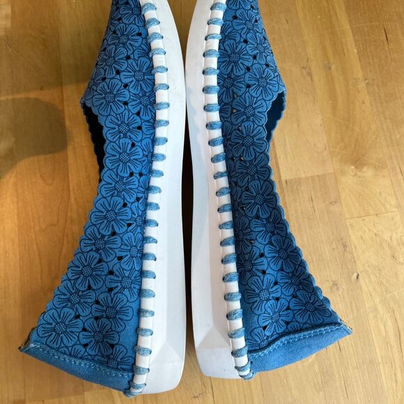 SIZE 6 36 Patrizia Spring Step Grazana Ballerina Slip-On Blue Laser Cut  Shoes - Picture 7 of 10